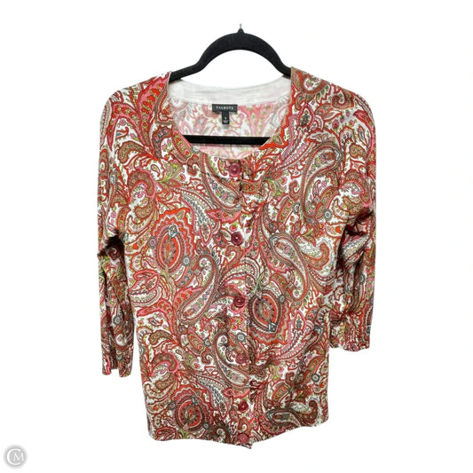 Cardigan By Talbots In Paisley Print, Size: S