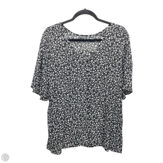 Top Short Sleeve By Talbots In Black & White, Size: 16