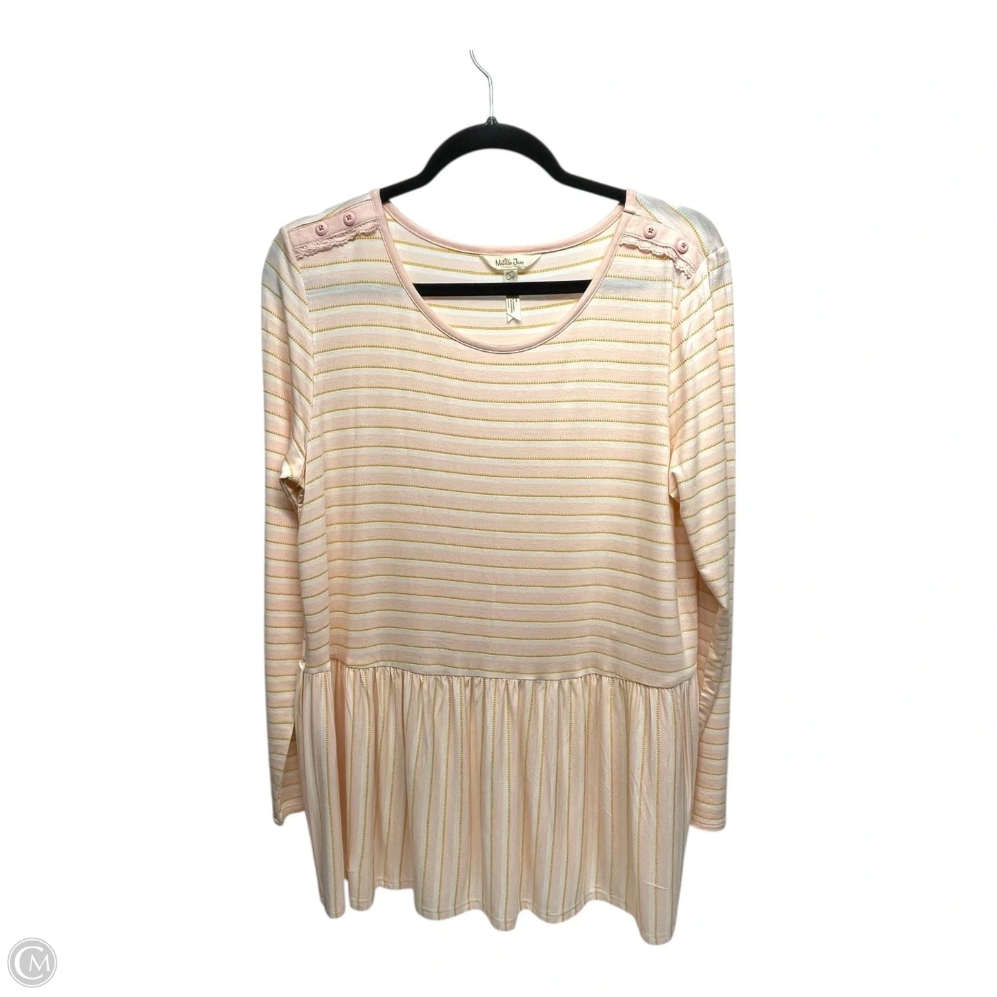 Top Long Sleeve By Matilda Jane In Striped Pattern, Size: L