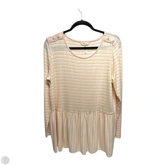 Top Long Sleeve By Matilda Jane In Striped Pattern, Size: L