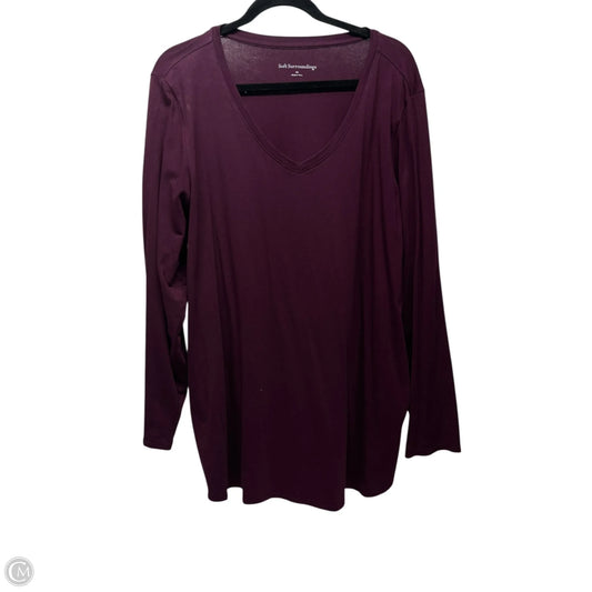 Top Long Sleeve By Soft Surroundings In Maroon, Size: 2x