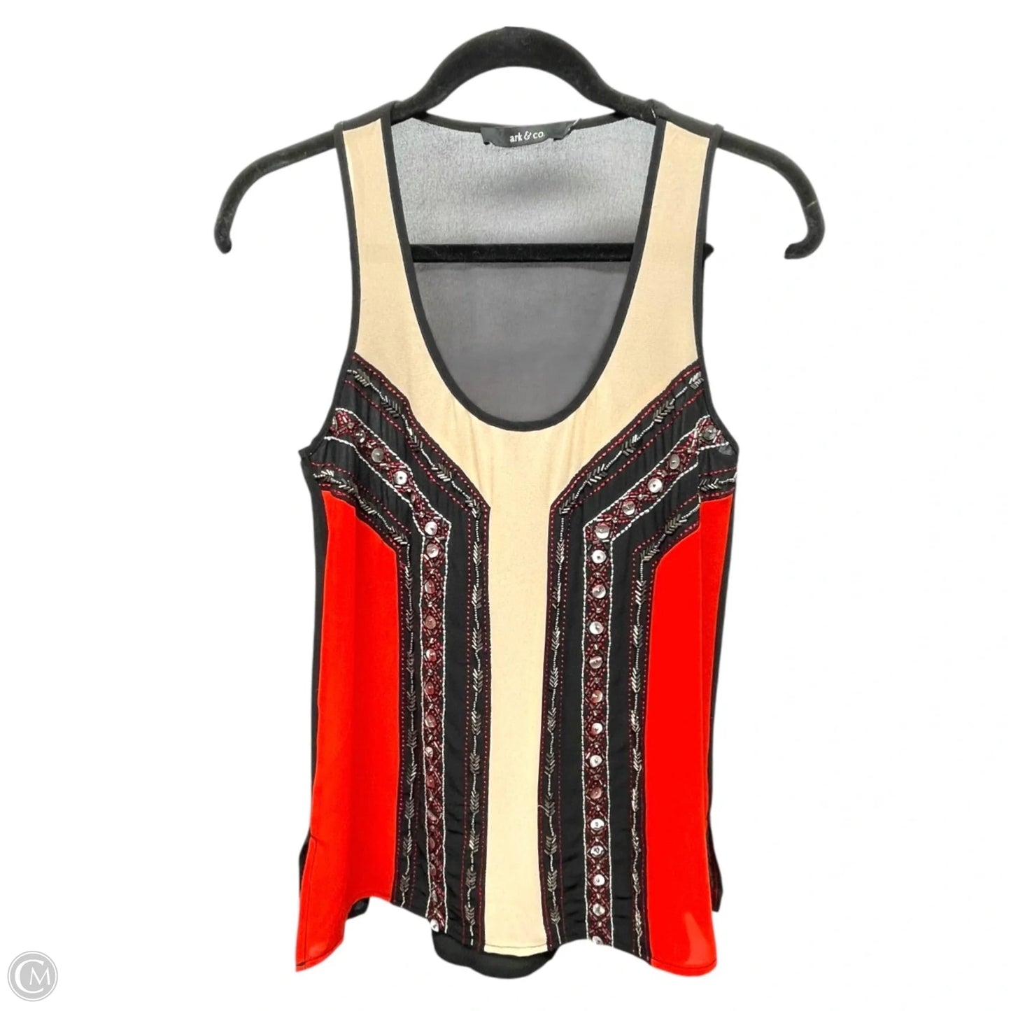 Top Sleeveless By Ark And Co In Red & Tan, Size: S