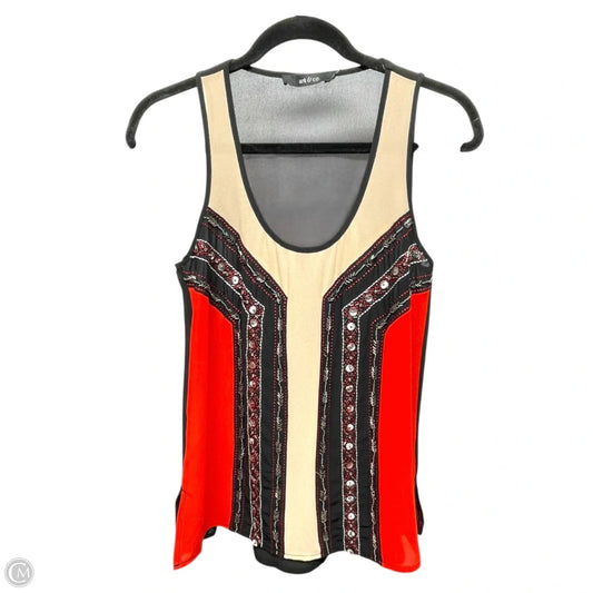 Top Sleeveless By Ark And Co In Red & Tan, Size: S