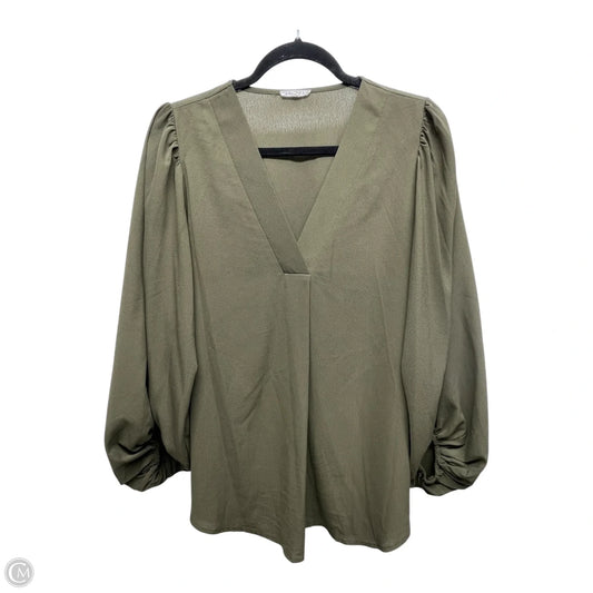 Top Long Sleeve By Jodifl In Green, Size: S