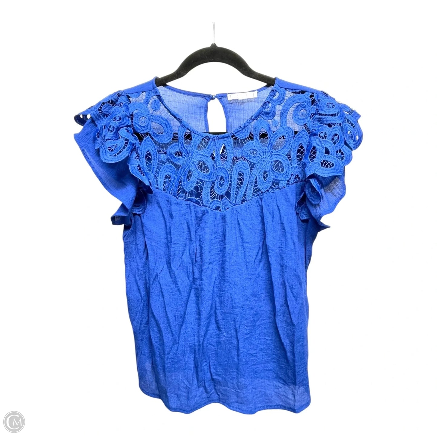 Top Short Sleeve By Mine In Blue, Size: M