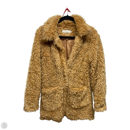 Coat Faux Fur & Sherpa By SUGAR POISON In Tan, Size: L