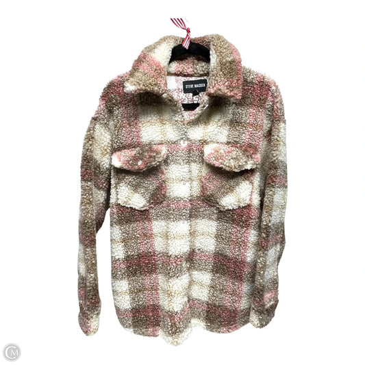 Jacket Faux Fur & Sherpa By Steve Madden In Pink & Tan, Size: Xs