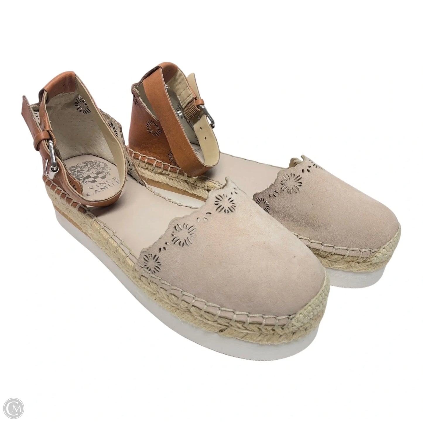 Sandals Flats By Vince Camuto In Brown & Cream, Size: 6.5