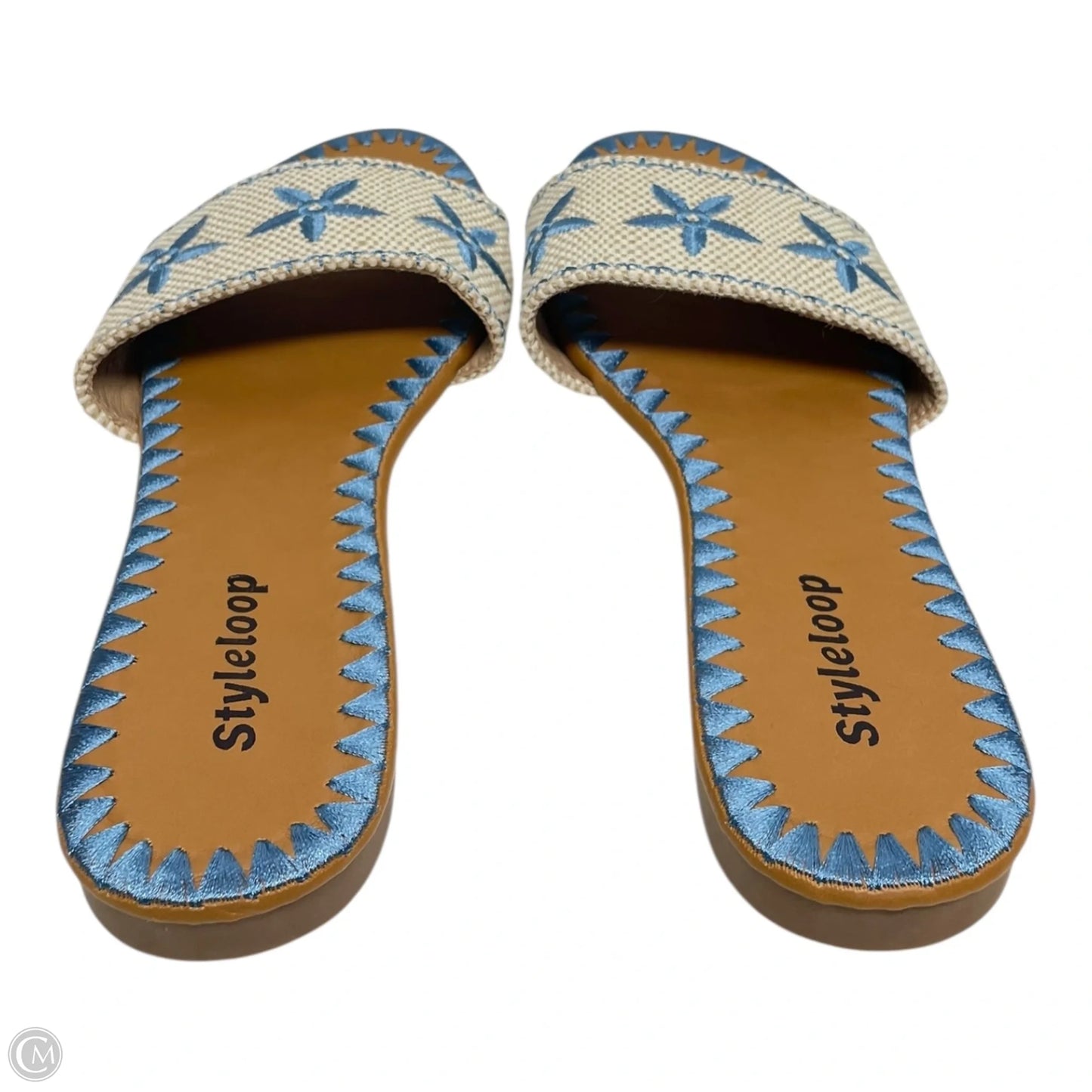 Sandals Flats By styleloop In Blue & Tan, Size: 8.5