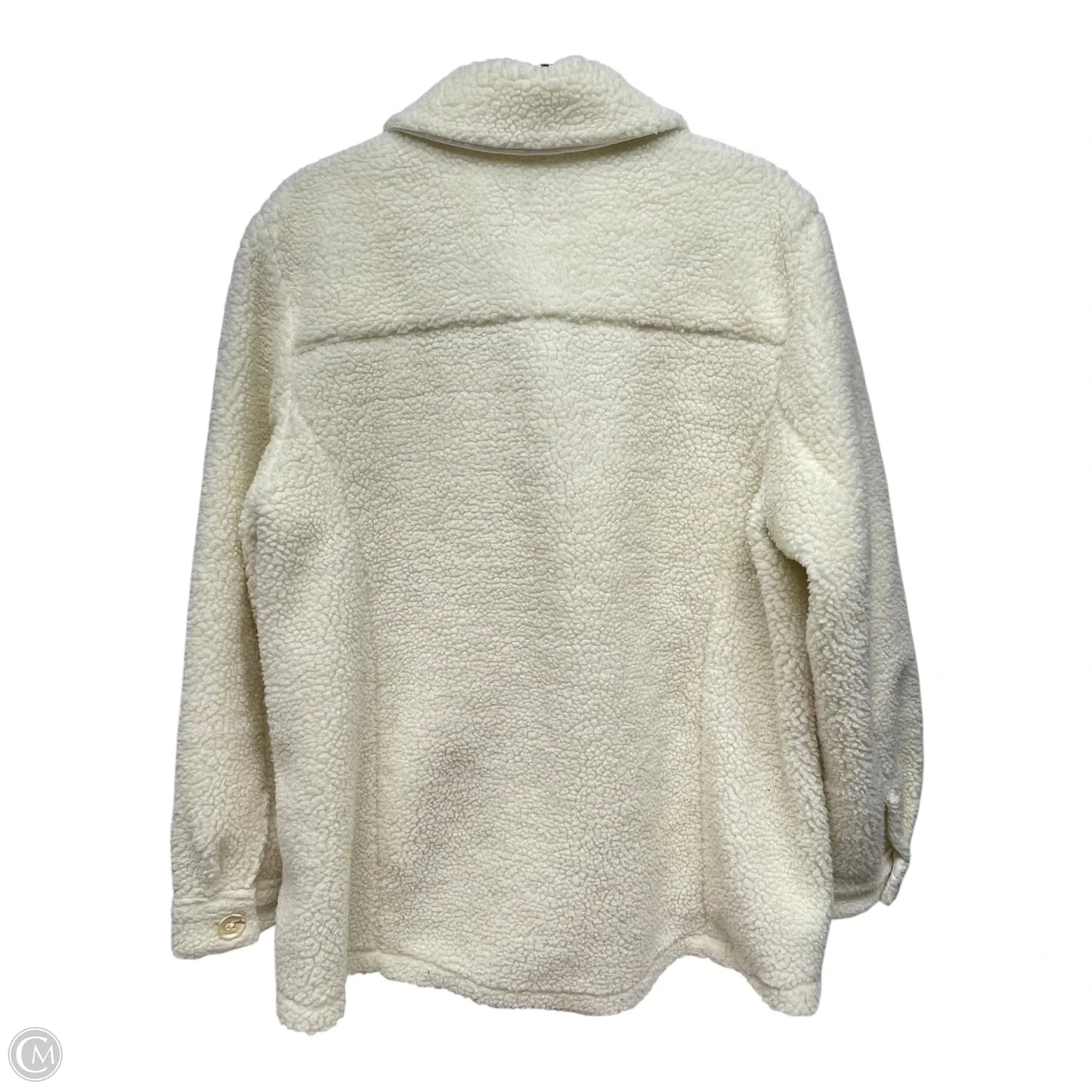 Jacket Faux Fur & Sherpa By Talbots In Ivory, Size: L