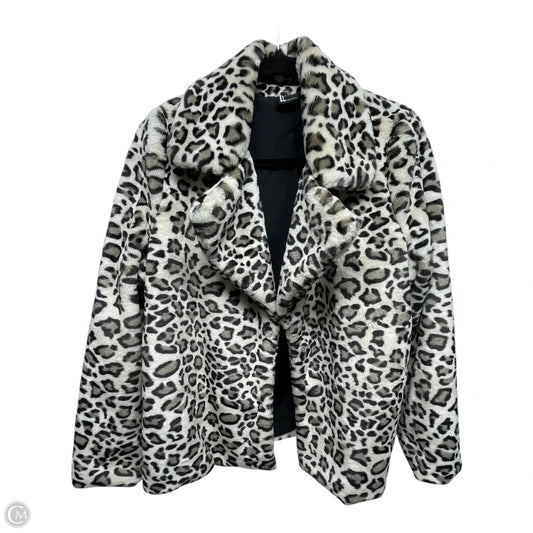 Jacket Faux Fur & Sherpa By LT LOVE TOKEN  In Animal Print, Size: S