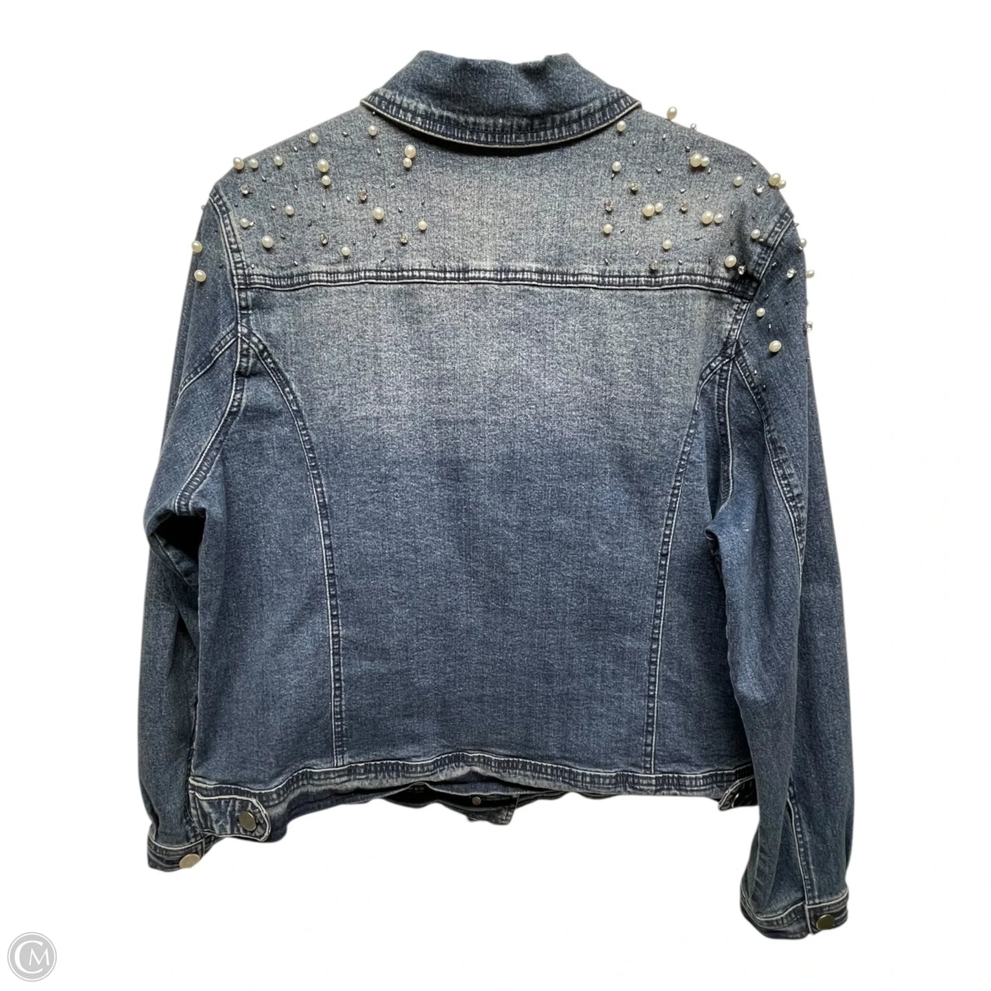 Jacket Denim By Denim 24/7 In Blue Denim, Size: 18