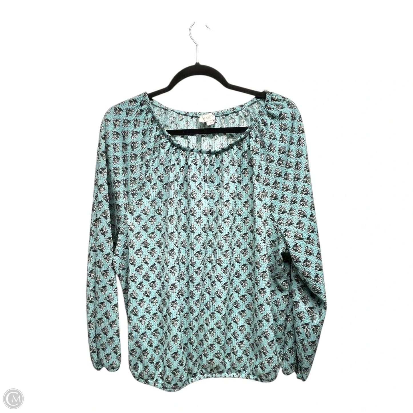 Top Long Sleeve By Loft In Aqua, Size: L