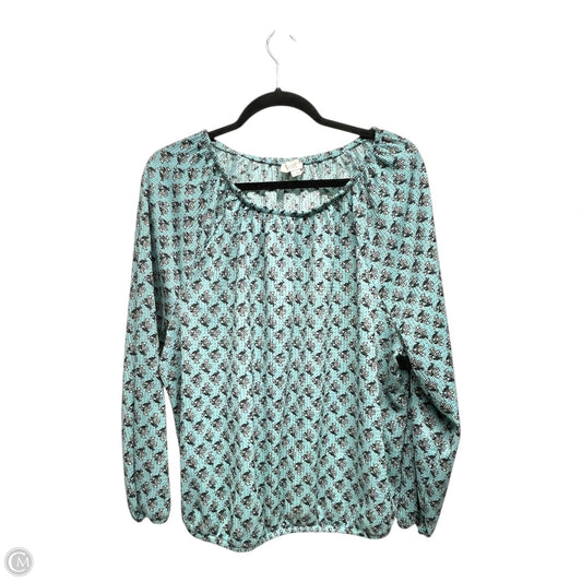 Top Long Sleeve By Loft In Aqua, Size: L