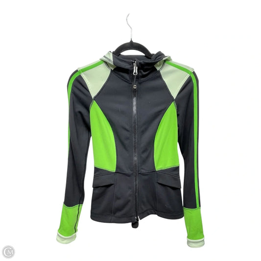Athletic Jacket By Lululemon In Black & Green, Size: 4