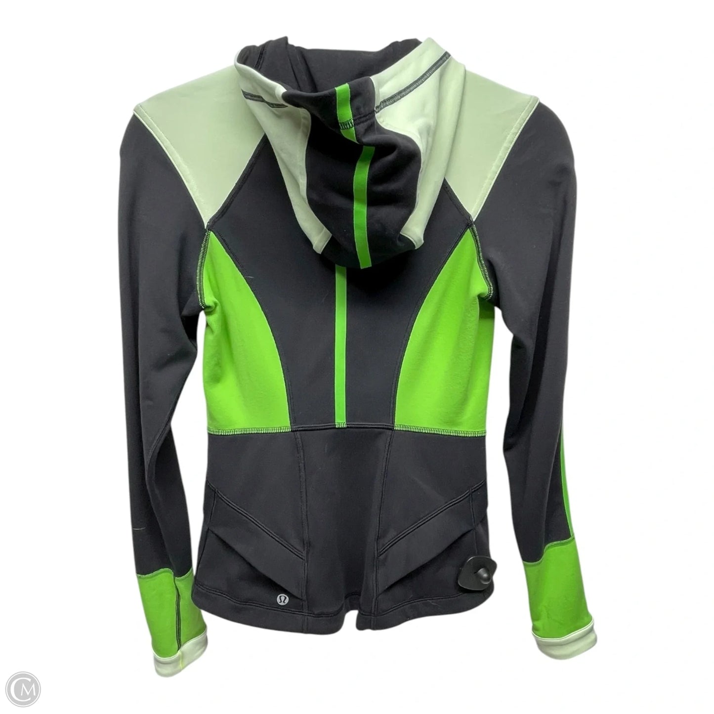 Athletic Jacket By Lululemon In Black & Green, Size: 4