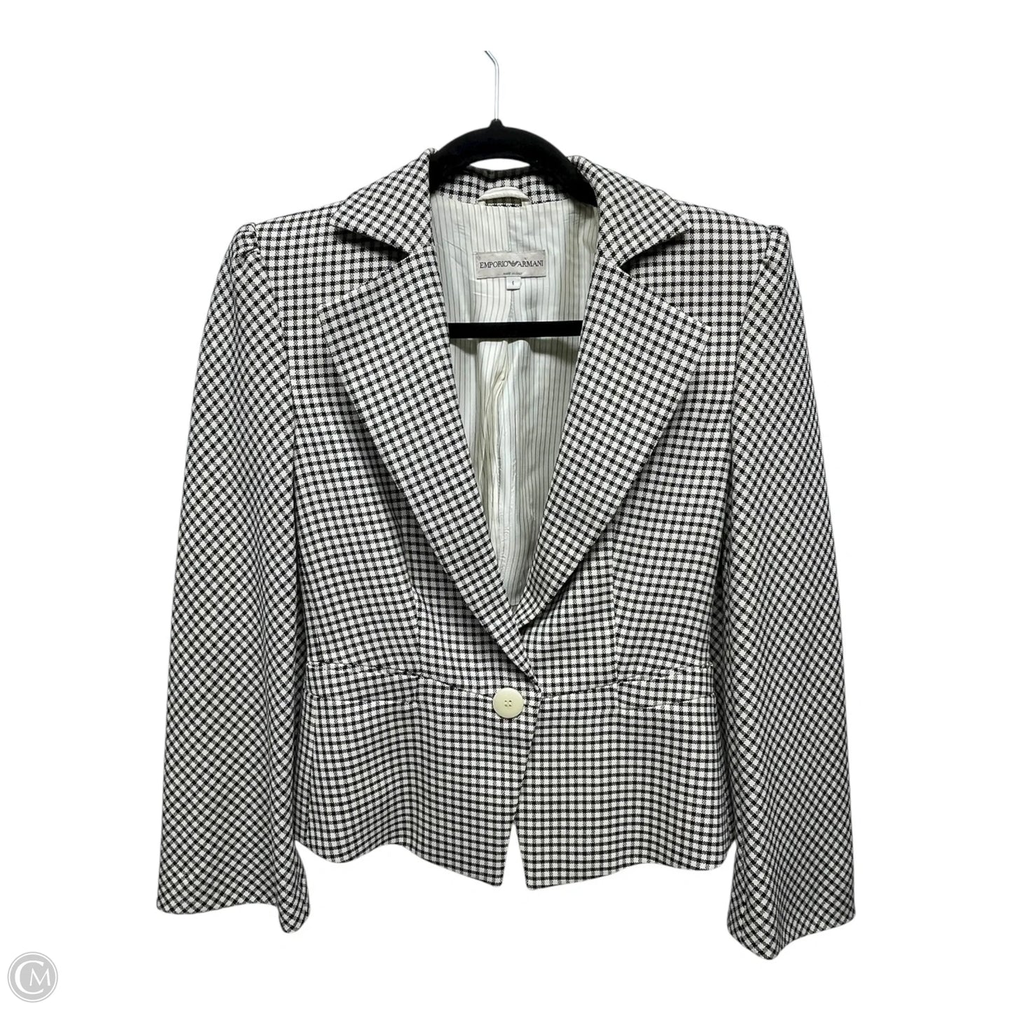 Blazer By Emporio Armani In Black & Cream, Size: 6