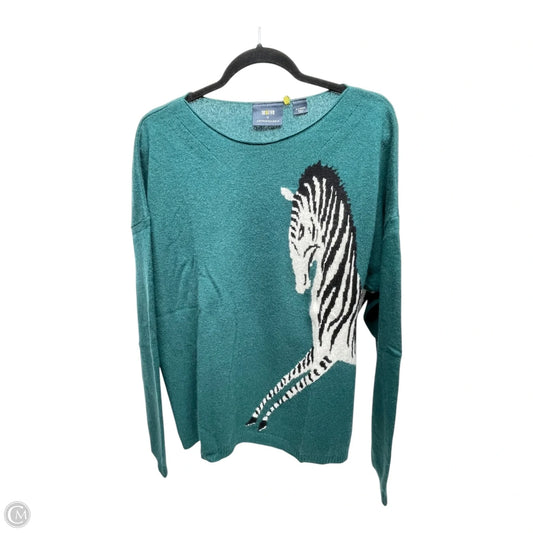 Sweater By Maeve 100% cashmere In Black & Green, Size: Xl