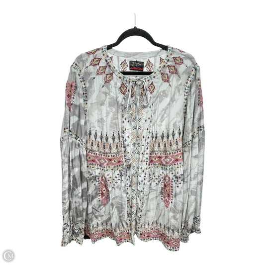 Top Long Sleeve By Johnny Was In Taupe, Size: Xl