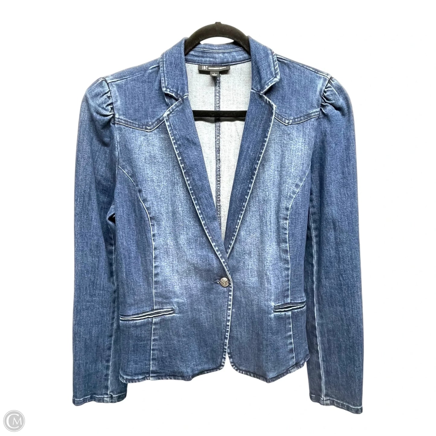 Blazer By Inc In Blue Denim, Size: L