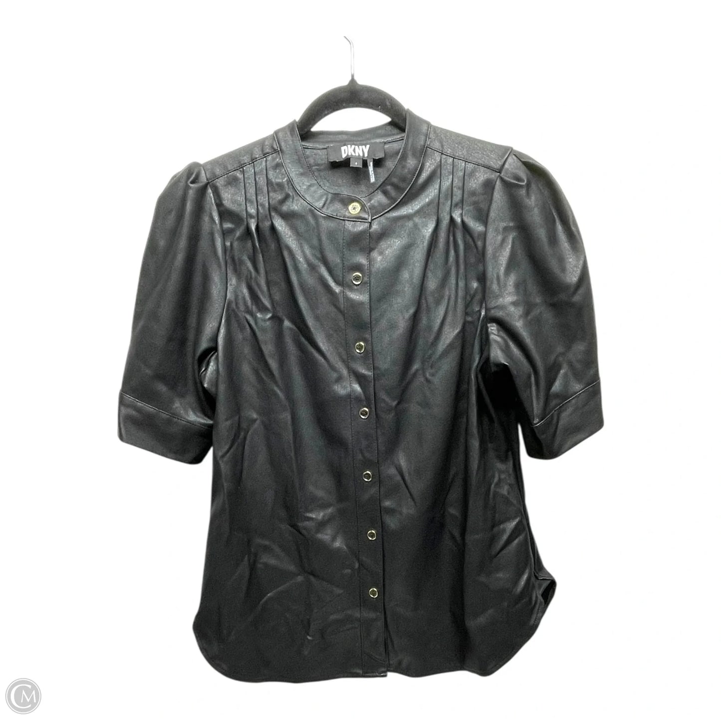 Top Short Sleeve By Dkny In Black, Size: S