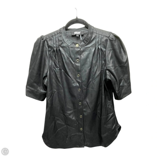 Top Short Sleeve By Dkny In Black, Size: S