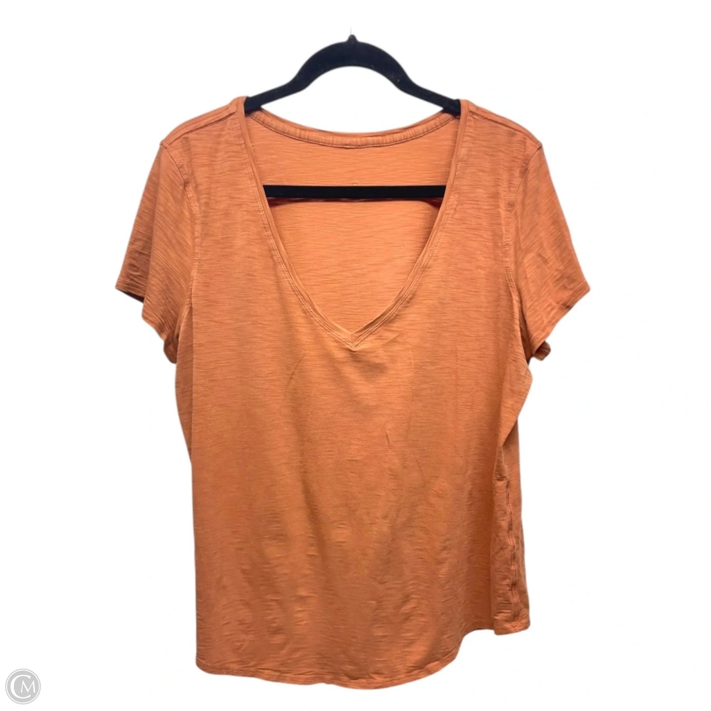 Athletic Top Short Sleeve By Lululemon In Orange, Size: L