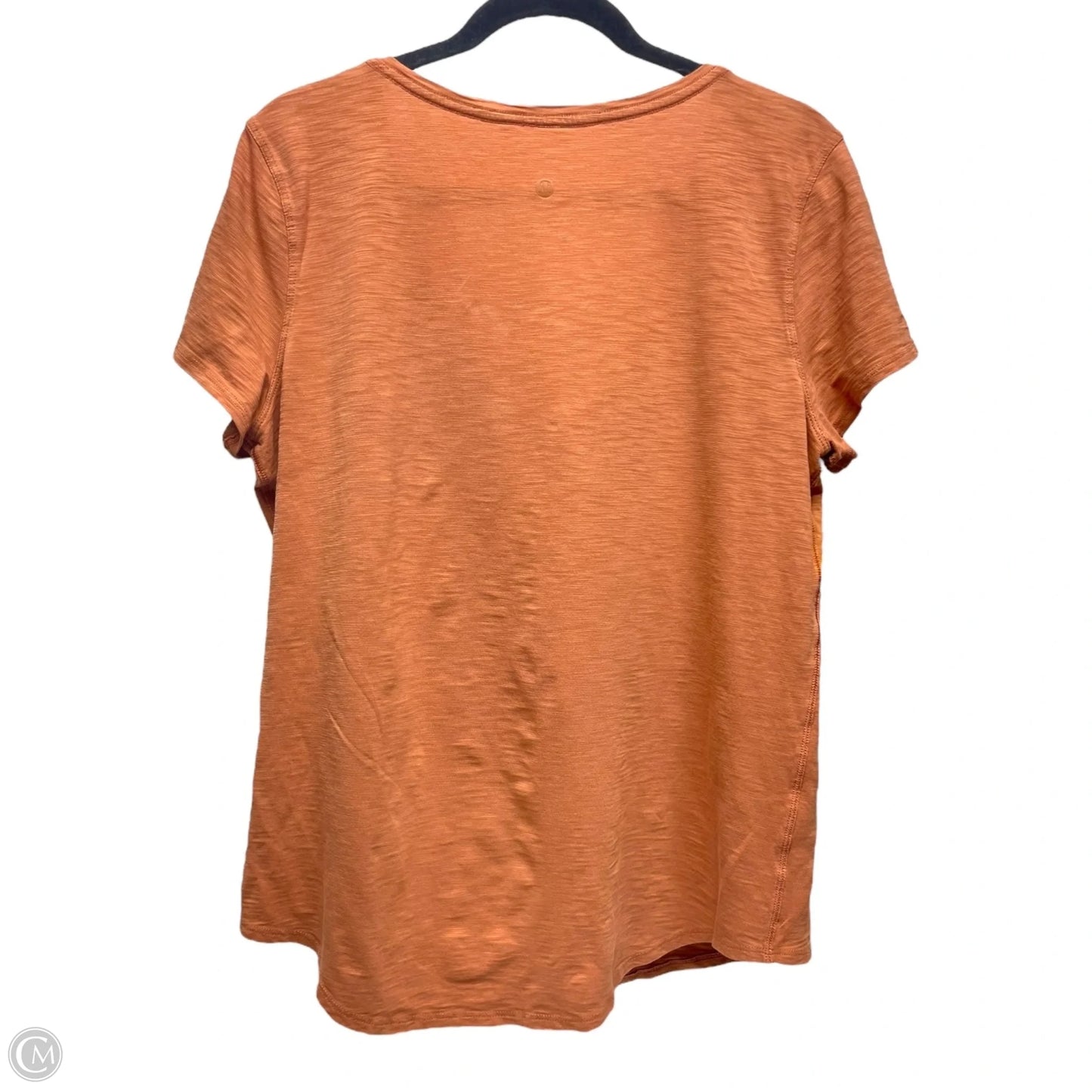 Athletic Top Short Sleeve By Lululemon In Orange, Size: L