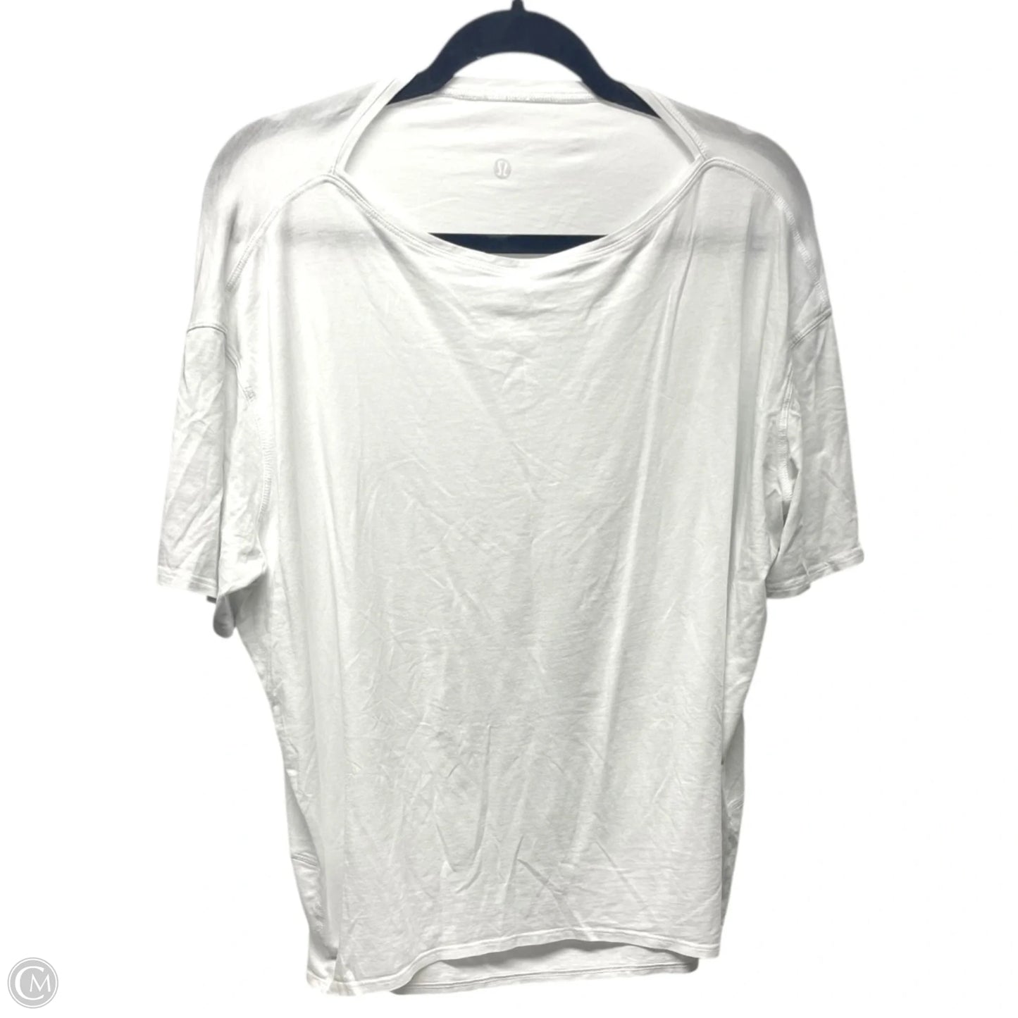 Athletic Top Short Sleeve By Lululemon In White, Size: L