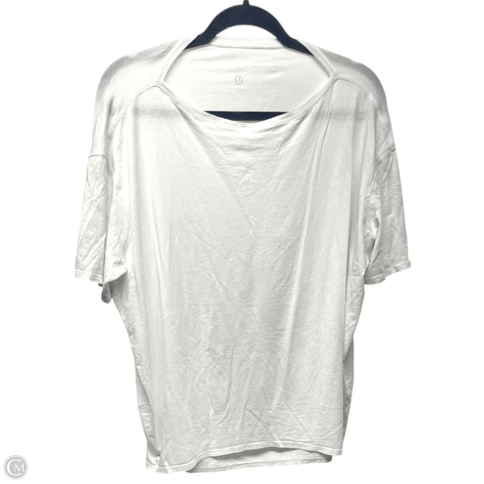 Athletic Top Short Sleeve By Lululemon In White, Size: L