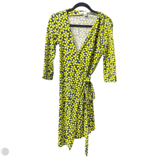 Dress Designer By Diane Von Furstenberg In Blue & Yellow, Size: 6