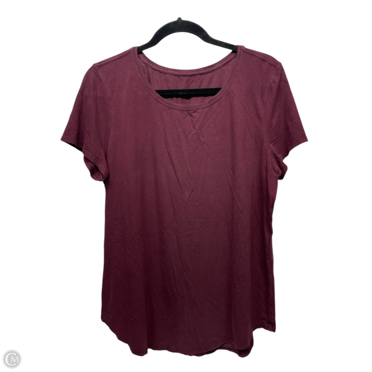 Athletic Top Short Sleeve By Lululemon In Maroon, Size: S