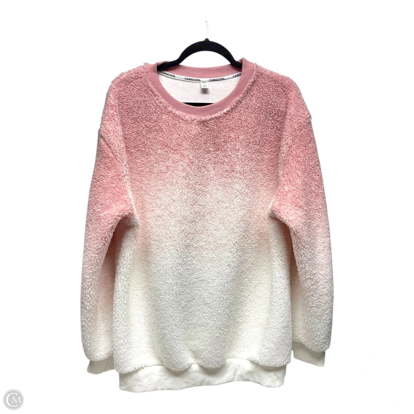 Sweatshirt Crewneck By ycyz -  In Pink & White, Size: Xl