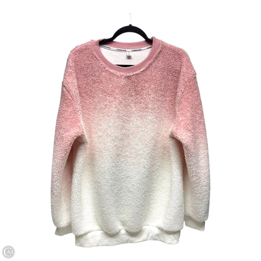 Sweatshirt Crewneck By ycyz -  In Pink & White, Size: Xl