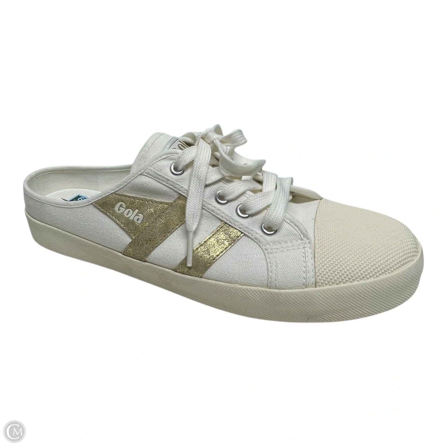 Shoes Sneakers By Gola In Gold & White, Size: 10