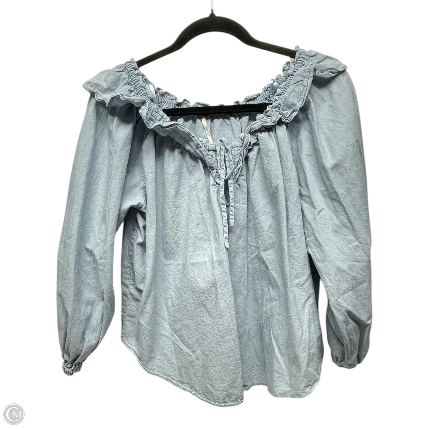 Top Long Sleeve By Free People In Blue Denim, Size: Xs