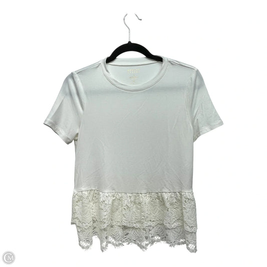 Top Short Sleeve Designer By Kate Spade In White, Size: Xs