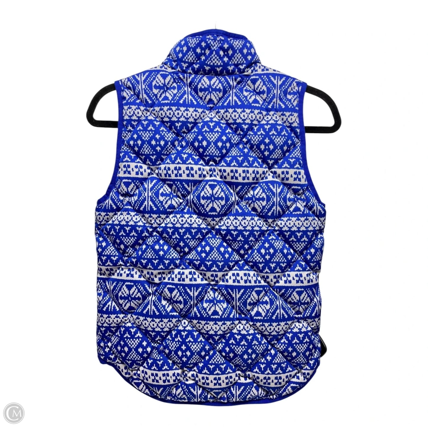 Vest Puffer & Quilted By J. Crew In Blue & White, Size: Xsp