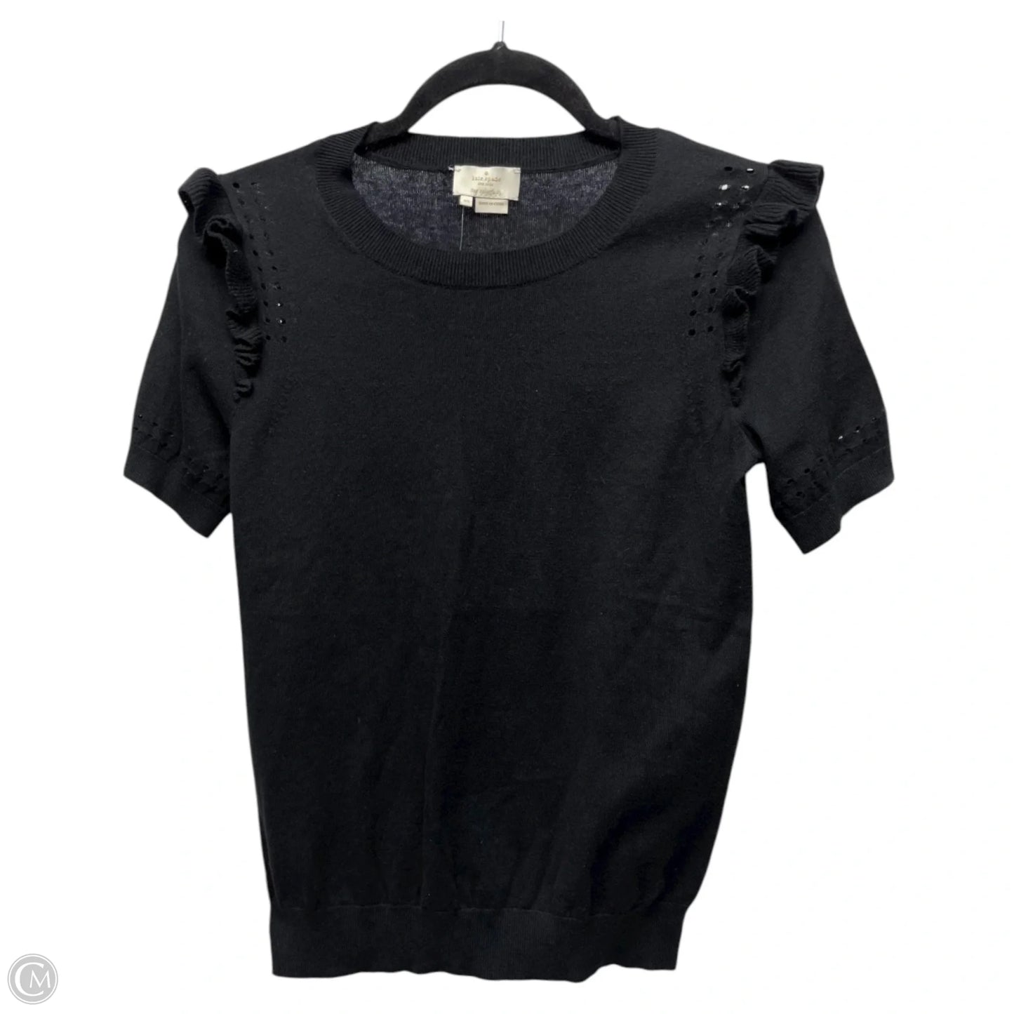 Top Short Sleeve Designer By Kate Spade In Black, Size: Xs