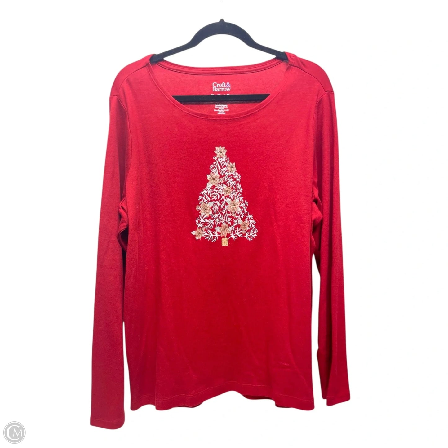 Top Long Sleeve Basic By Croft And Barrow In Red, Size: 2x