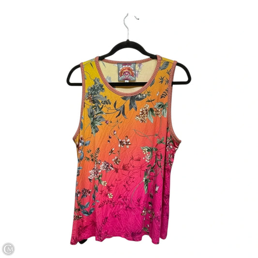 Top Sleeveless By Johnny Was In Multi-colored, Size: L