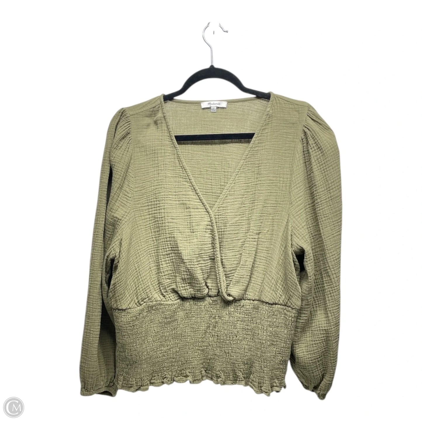 Top Long Sleeve By Madewell In Green, Size: 1x