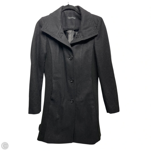 Coat Wool By Calvin Klein In Black, Size: S