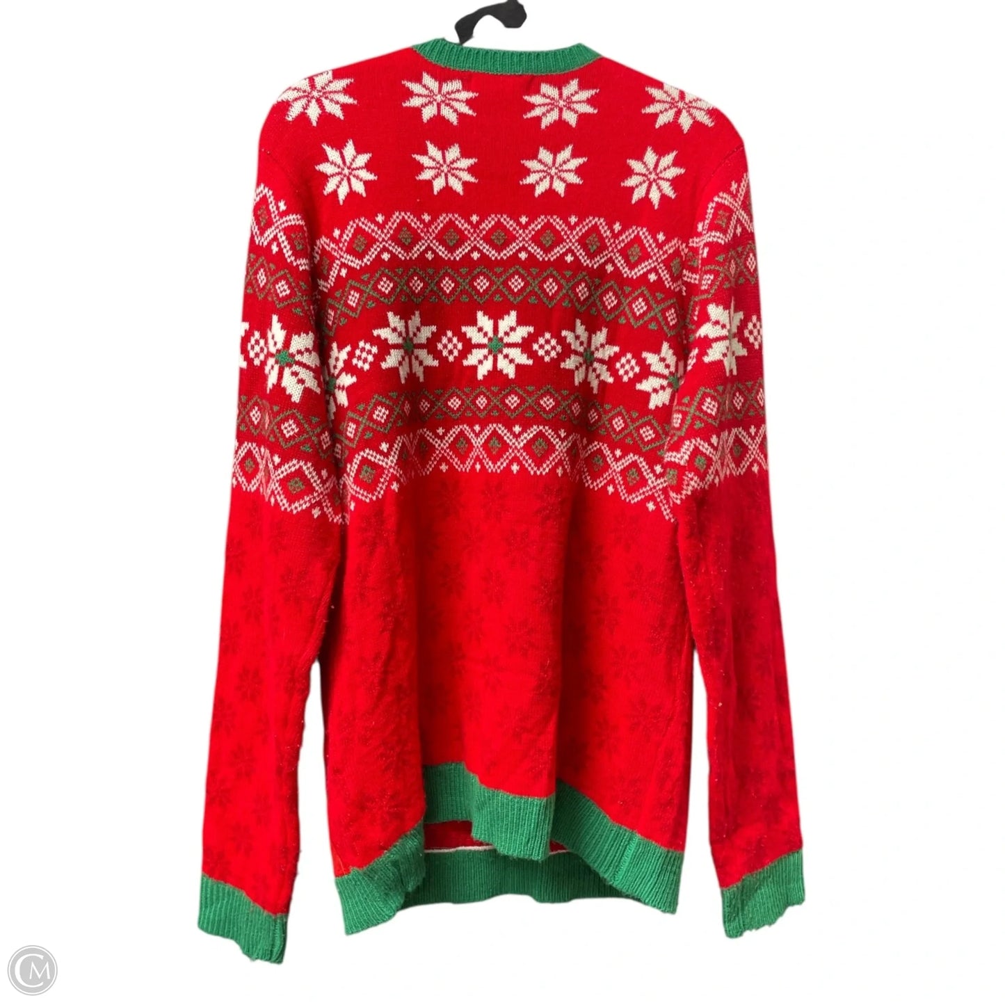 Sweater By Holiday Time In Green & Red, Size: L