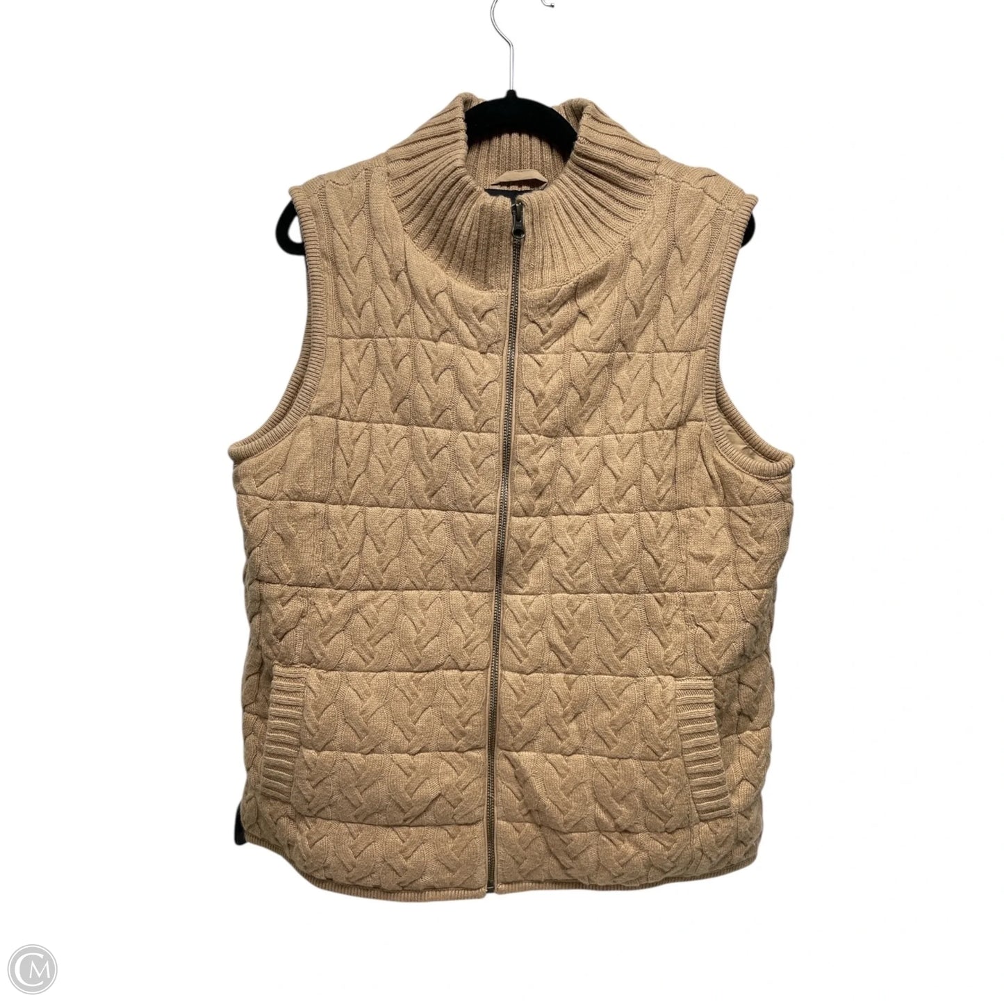 Vest Puffer & Quilted By Talbots In Tan, Size: M