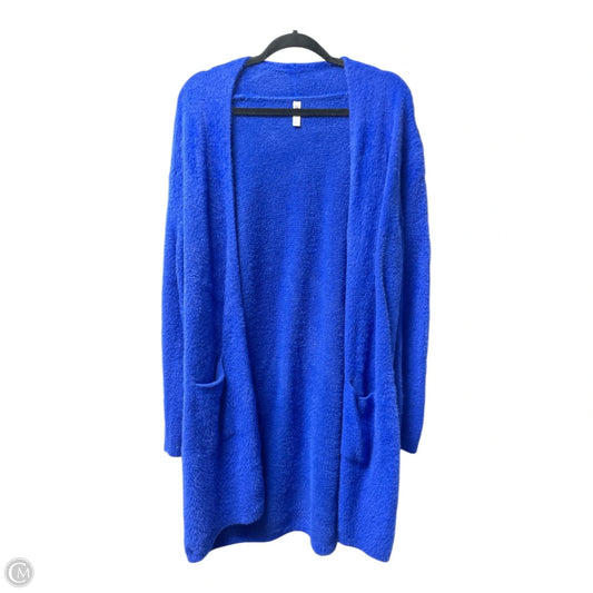 Sweater Cardigan By QIXING In Blue, Size: Xl