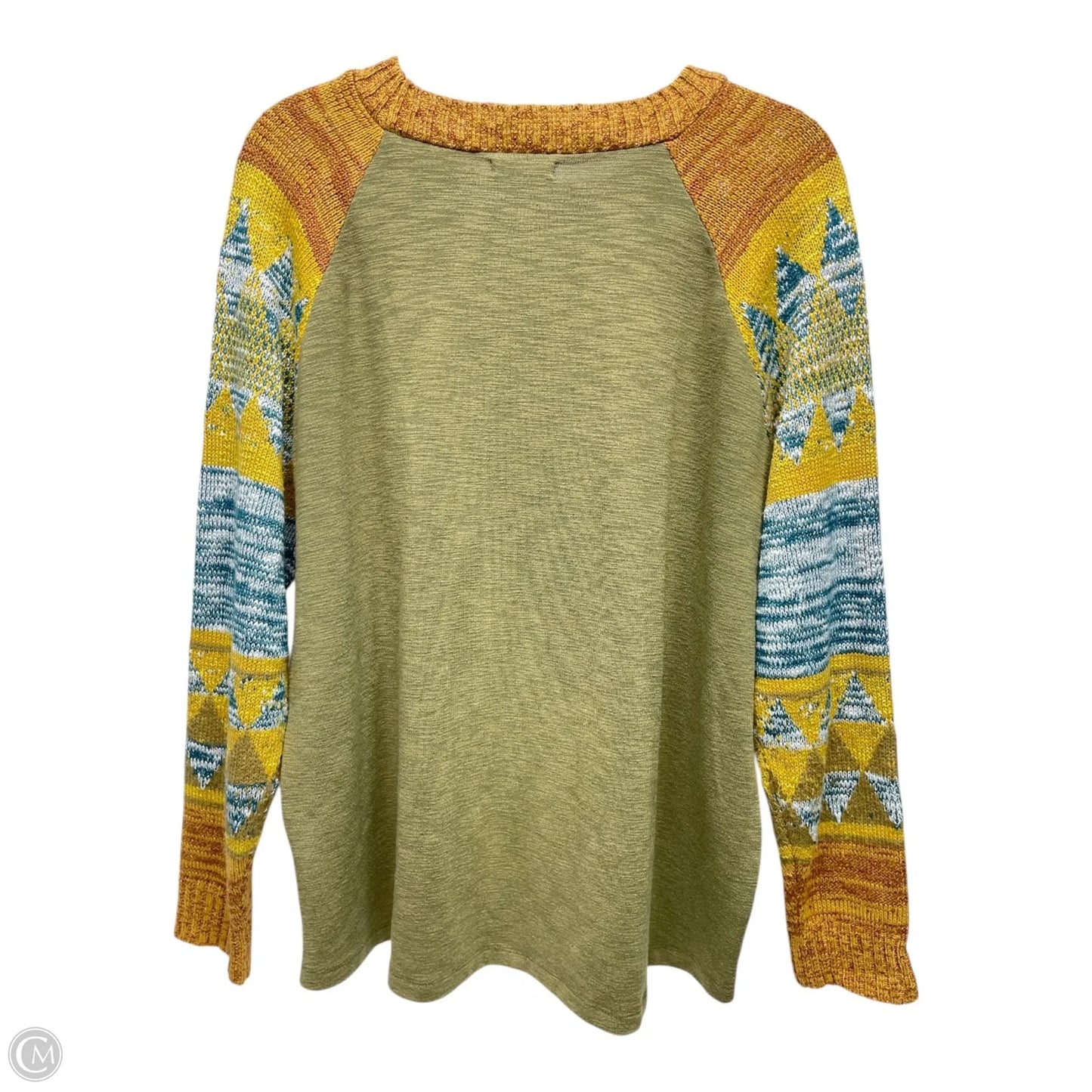 Sweatshirt Crewneck By Easel In Green & Yellow, Size: M
