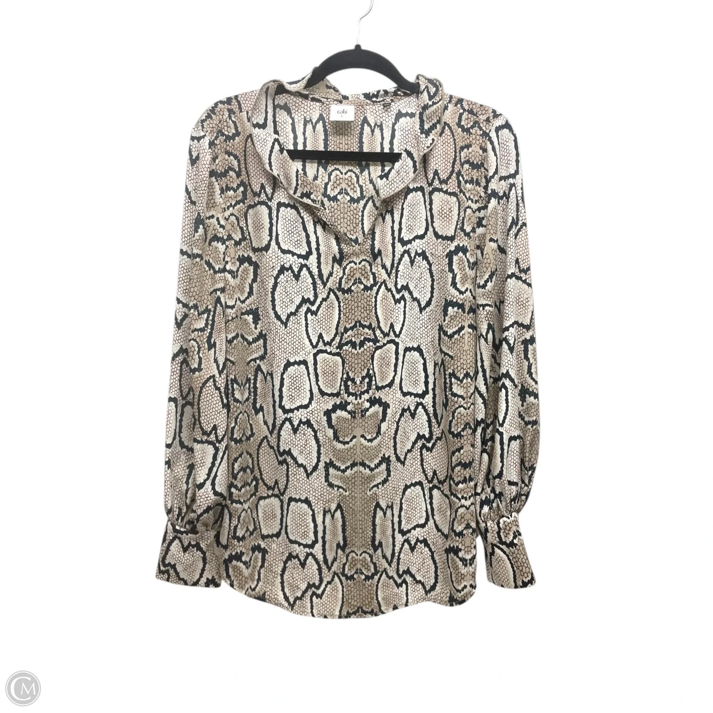 Blouse 3/4 Sleeve By Cabi In Snakeskin Print, Size: L