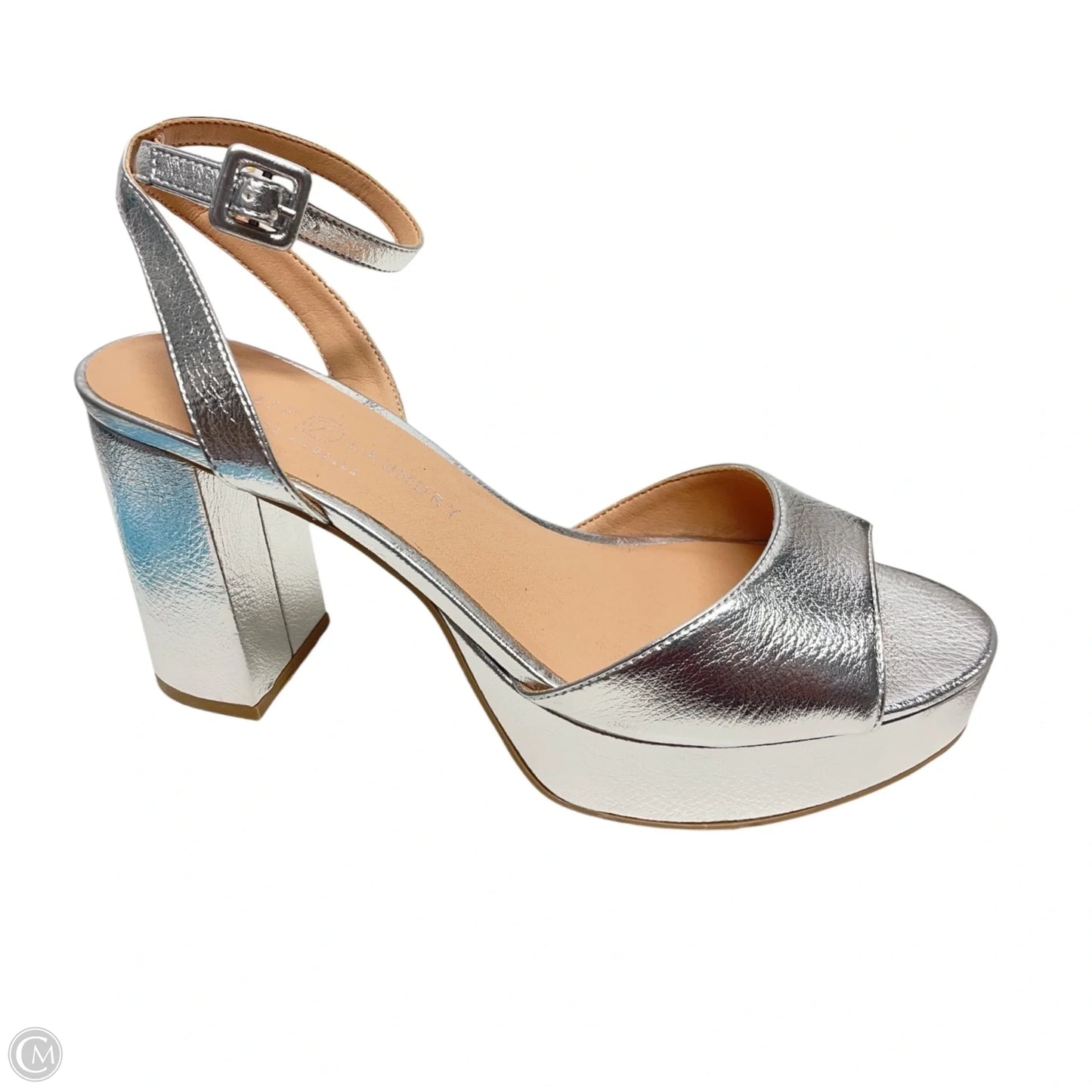 Sandals Heels Block By Chinese Laundry In Silver, Size: 9