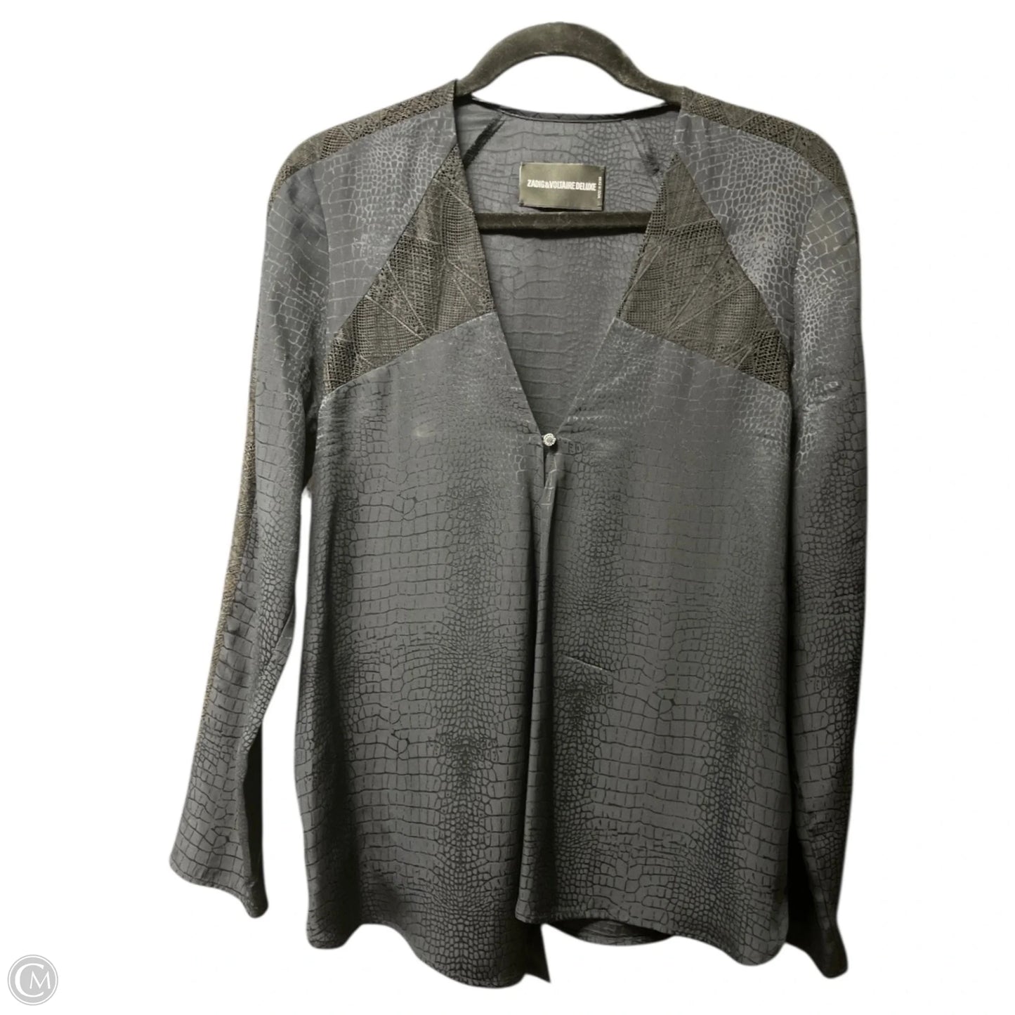 Blouse Long Sleeve By Zadig And Voltaire In Navy, Size: S